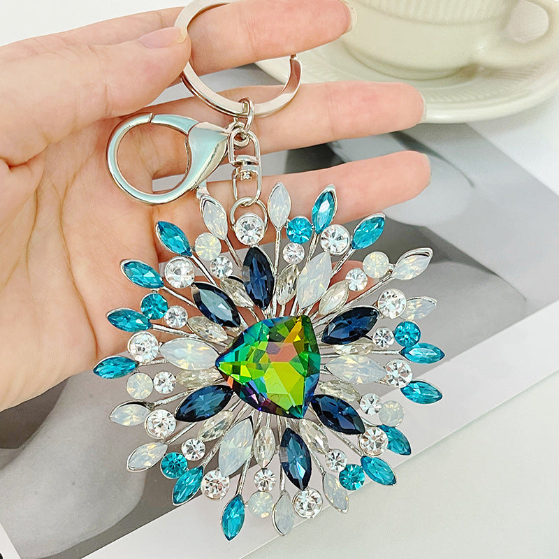 Wholesale Rhinestone Sunflower Alloy Keychain